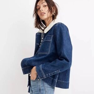 Madewell Denim Northward Cropped Army Jacket size xxs